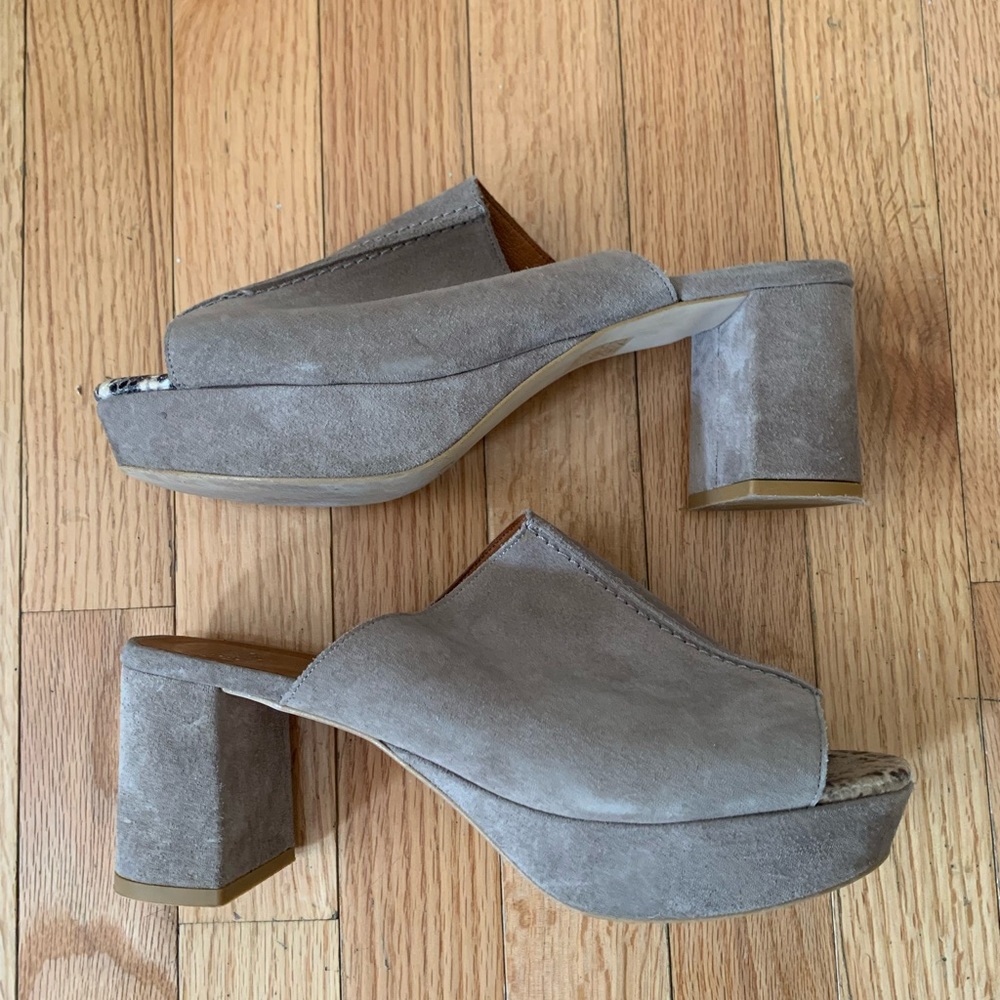 Free People Suede Chunky Heel Sandal